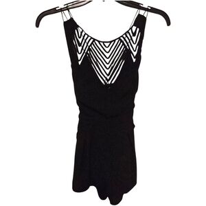 Seek the Label Black Strappy Caged Neckline Romper - Size XS